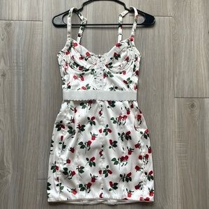 NWT for love and lemon white corset mini dress with roses